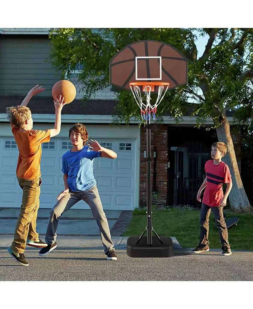 Costway Basketball Hoop 5.6-6.5 FT Height Adjustable for Kids with Shatterproof Backboard 8