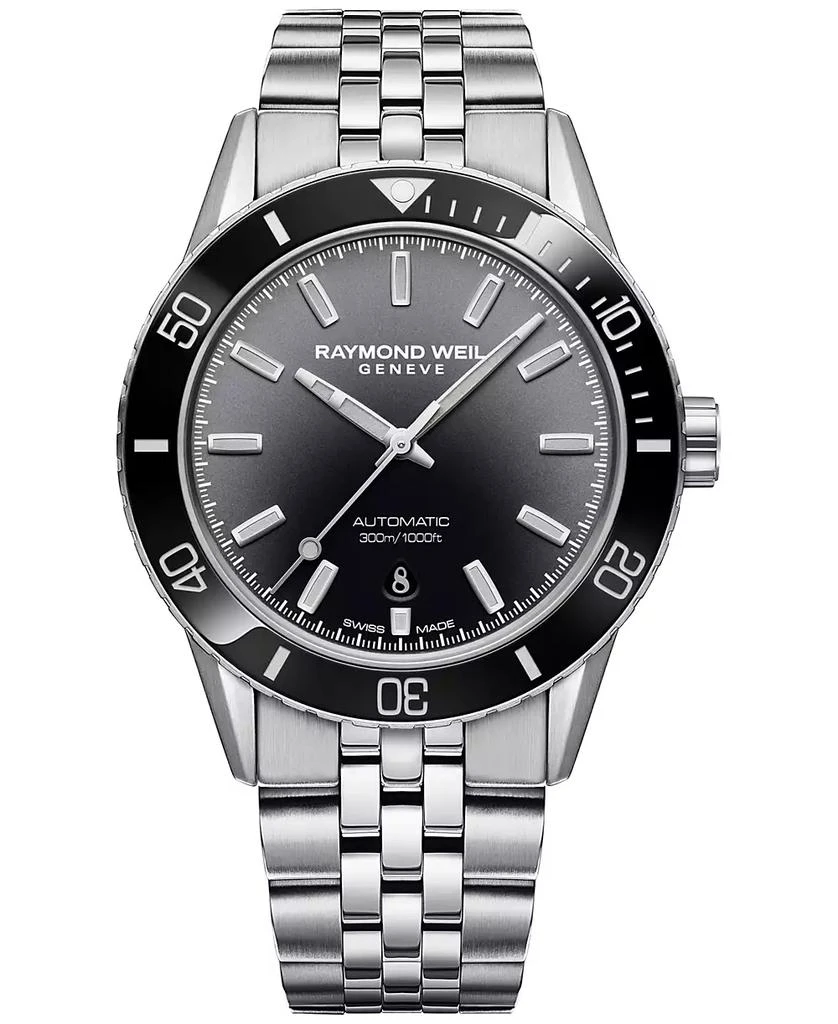 Raymond Weil Men
s Swiss Automatic Freelancer Diver Stainless Steel Bracelet Watch 43mm 1