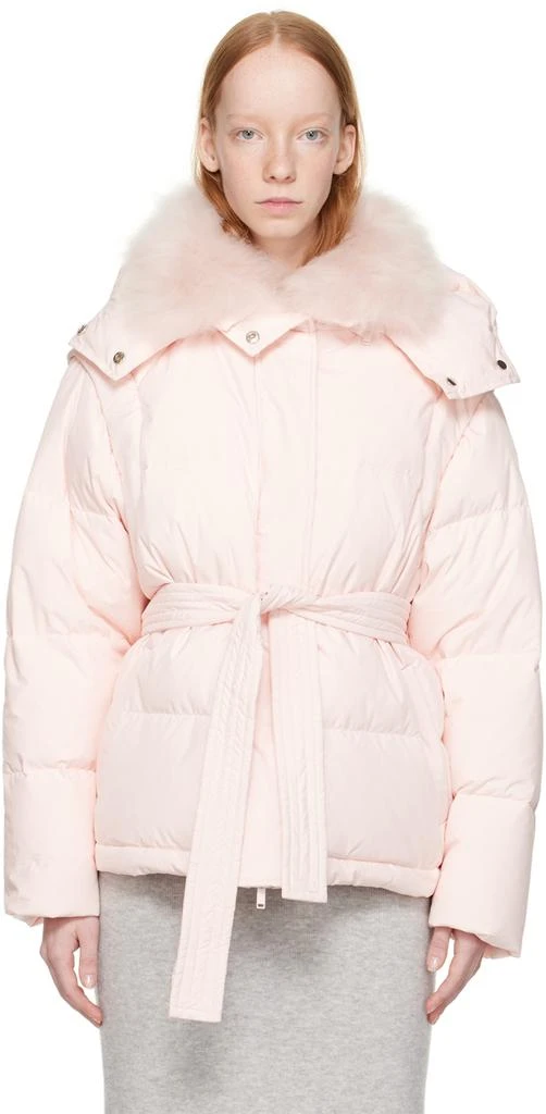 Yves Salomon Pink Quilted Down Jacket 1