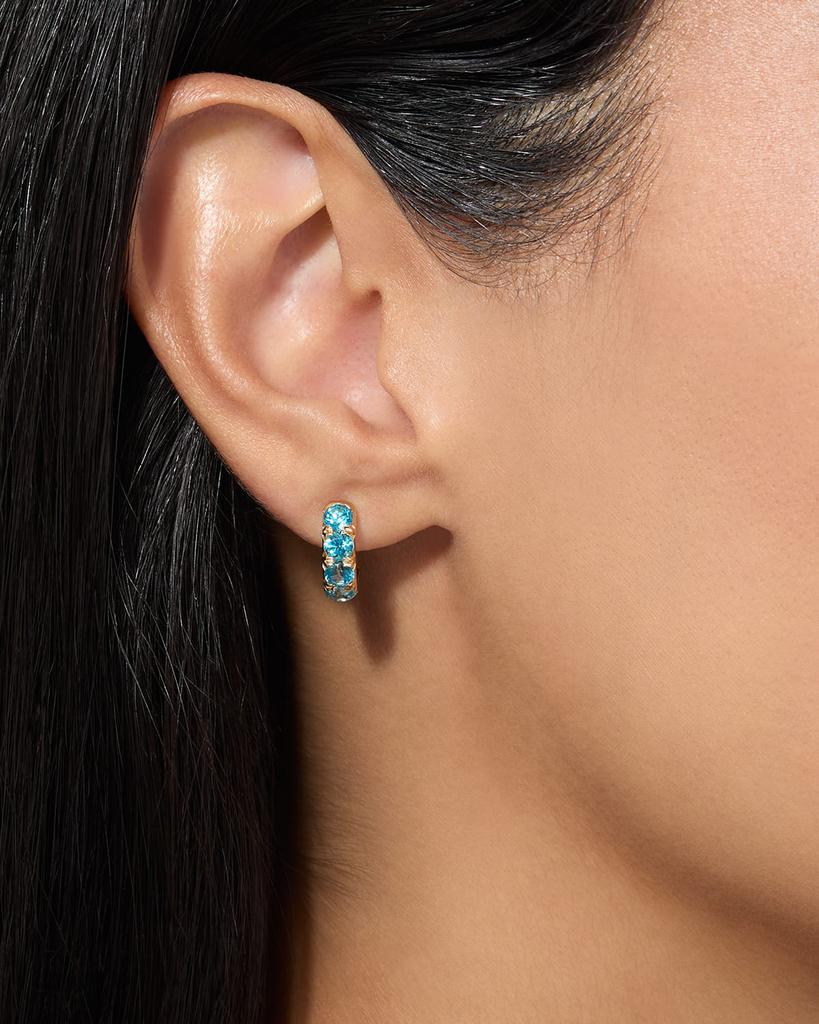 Stevie Wren The Midi Gemstone Hoop Earrings in 18K Yellow Gold