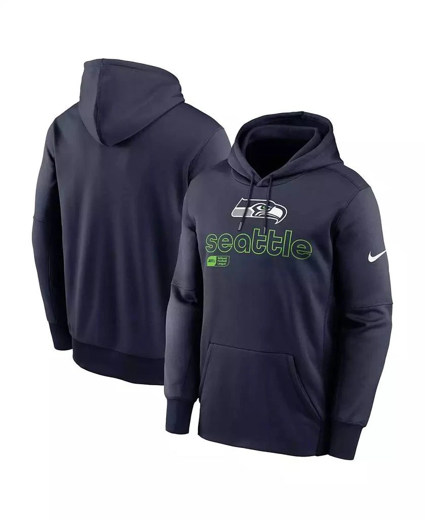 NIKE Men's College Navy Seattle Seahawks Performance Pullover Hoodie 1