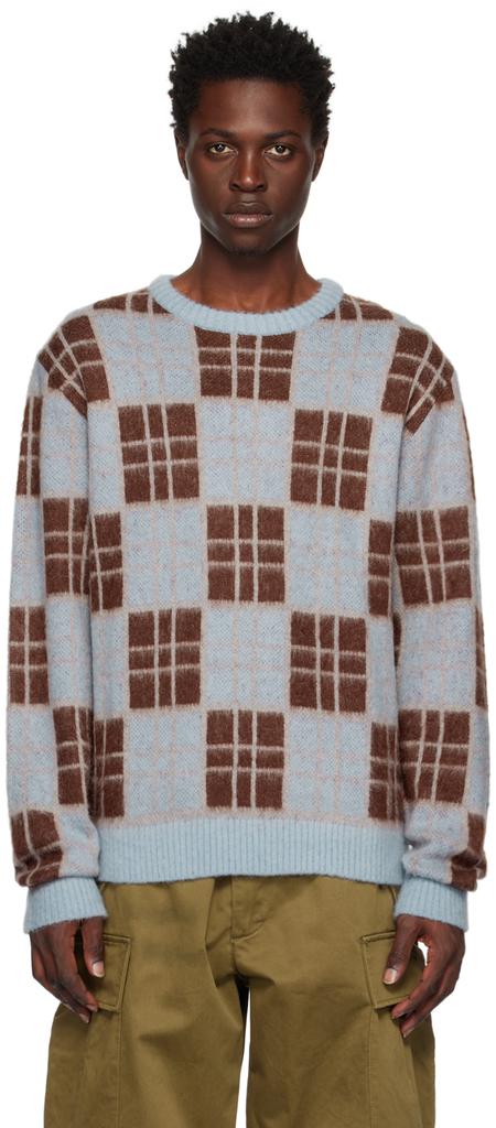 Awake NY Blue Checked Sweater