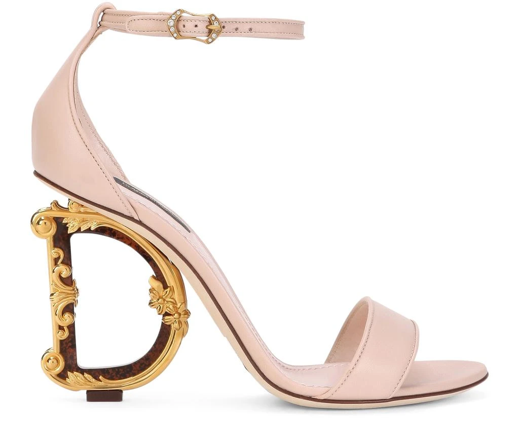 Dolce & Gabbana Nappa leather sandals with baroque D & G heel 2