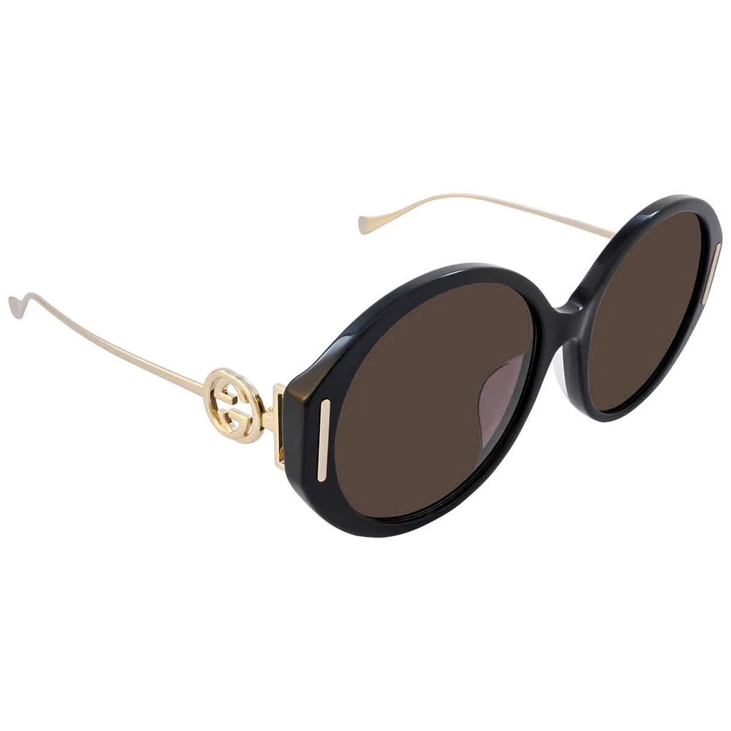 Gucci Gucci Brown Round Ladies Sunglasses GG1202SK 001 58 3