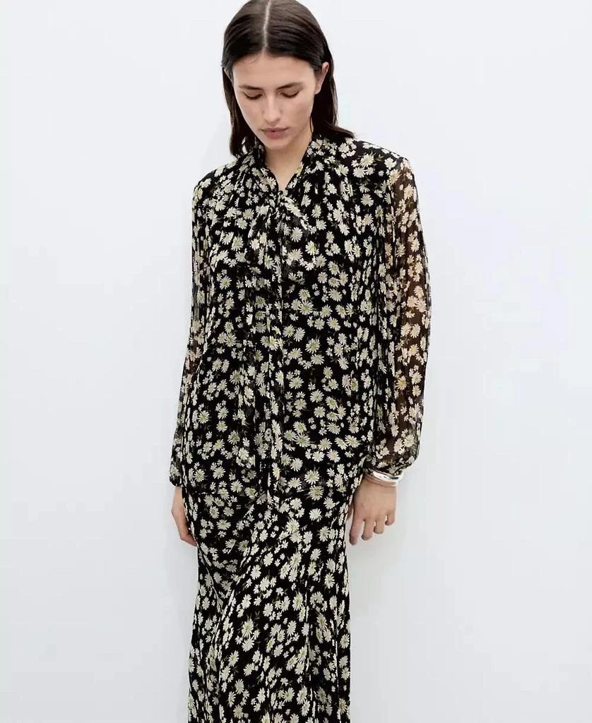 Mango Women's Long Flared Floral Skirt 4
