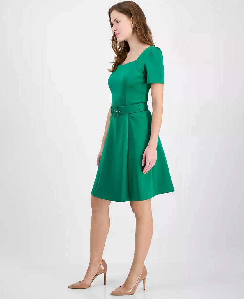 Donna Ricco Donna Rico Women's Square-Neck Belted Short-Sleeve Dress 2