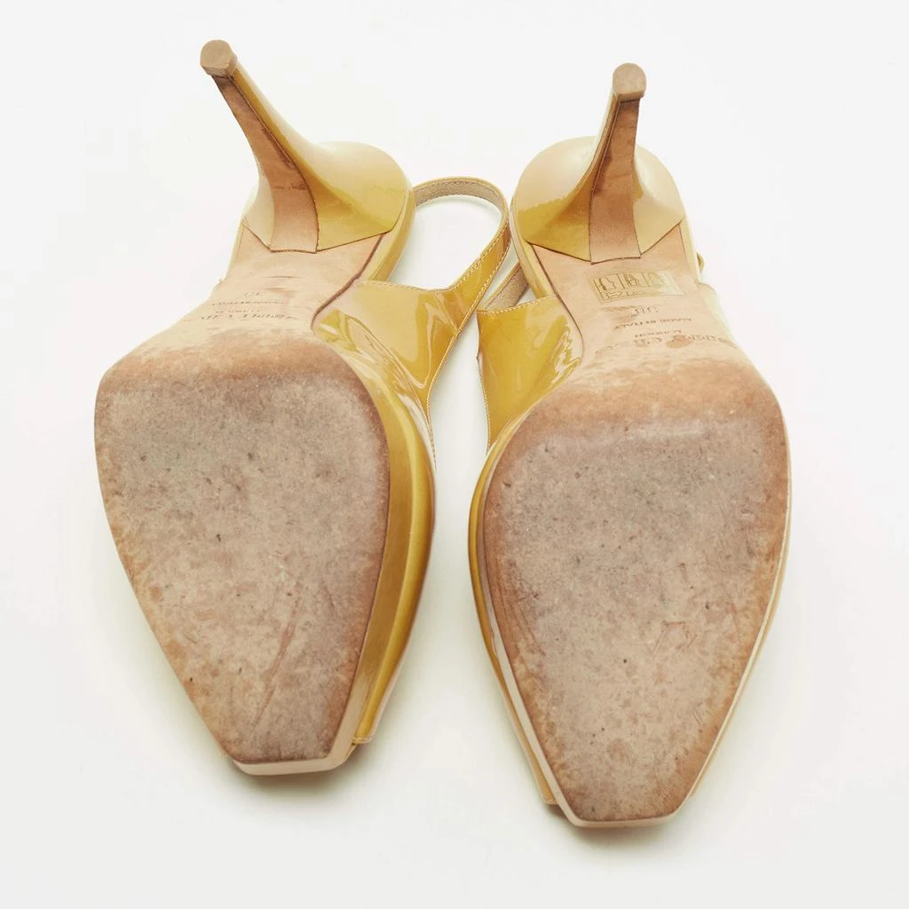 Jimmy Choo Jimmy Choo Yellow Patent Leather Nova Peep-Toe Platform Slingback Sandals Size 38 6