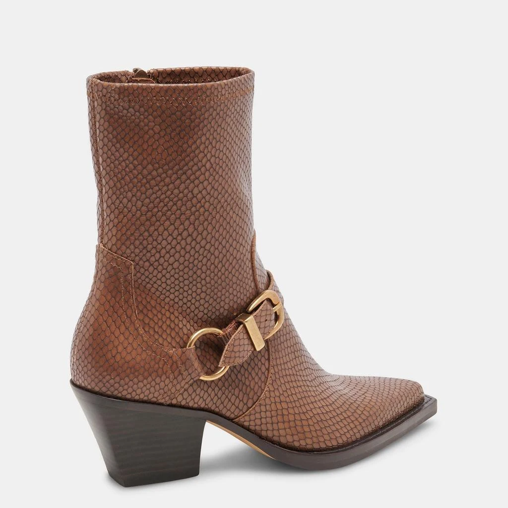 Dolce Vita Rave Wide Calf Boots Saddle Embossed Leather 3