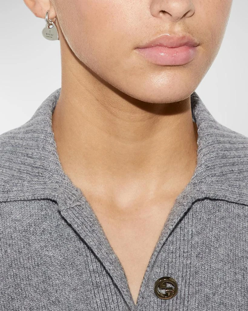 Gucci Trademark Heart Pendant Hoop Earrings 2