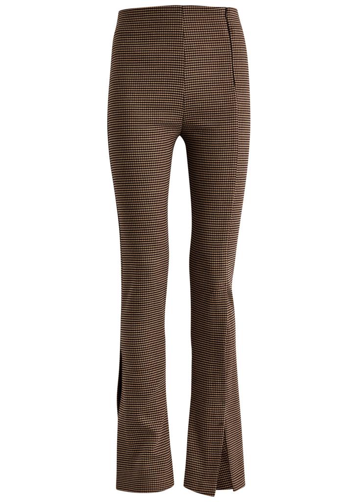 A.W.A.K.E MODE Gingham flared-leg woven trousers
