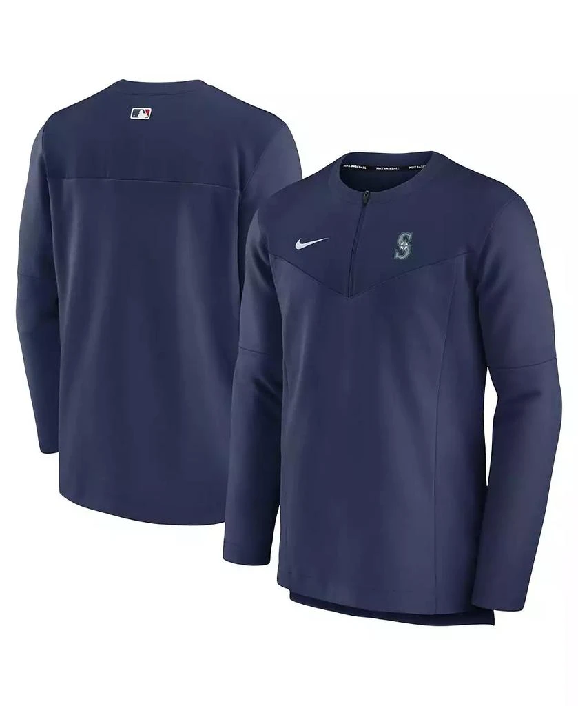 NIKE Men's Navy Seattle Mariners Authentic Collection Game Time Performance Half-Zip Top 1