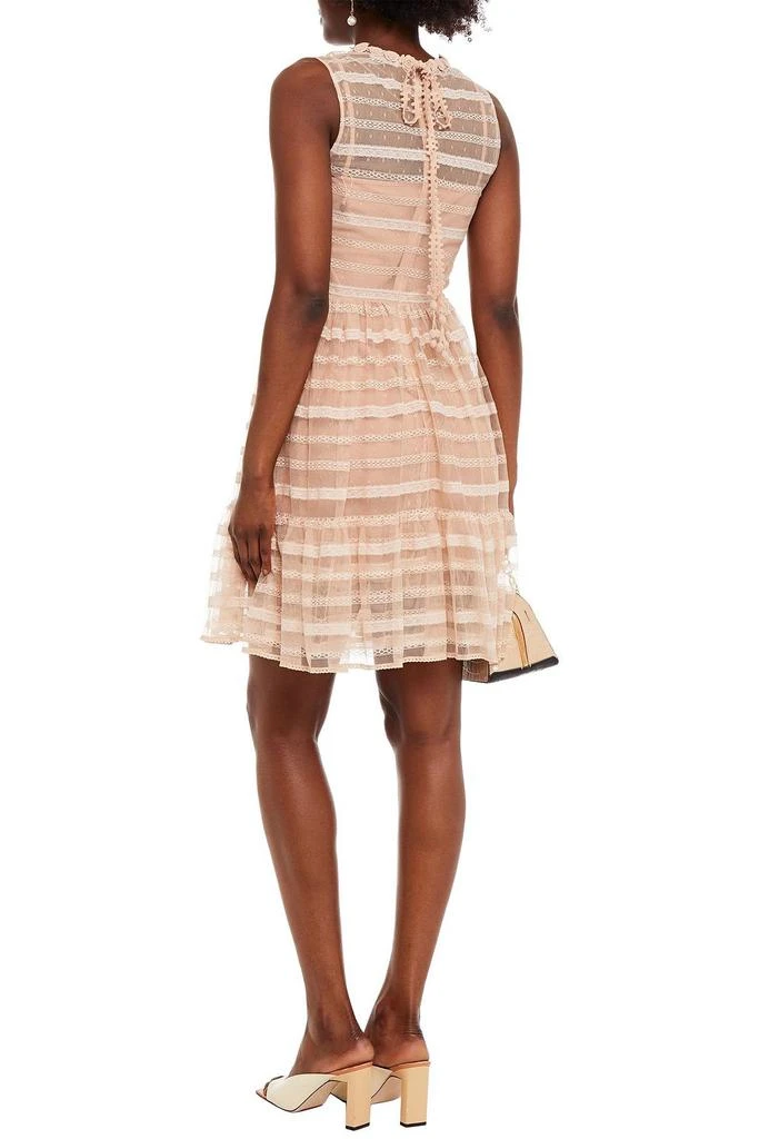 REDVALENTINO Crochet and point d'esprit mini dress 3