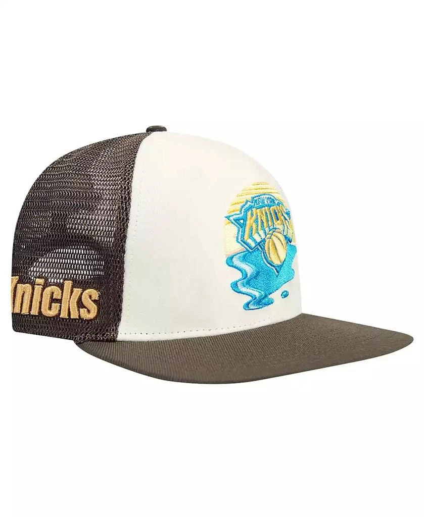 Pro Standard Men's Cream/Brown New York Knicks Glint Sunset Snapback Hat 1