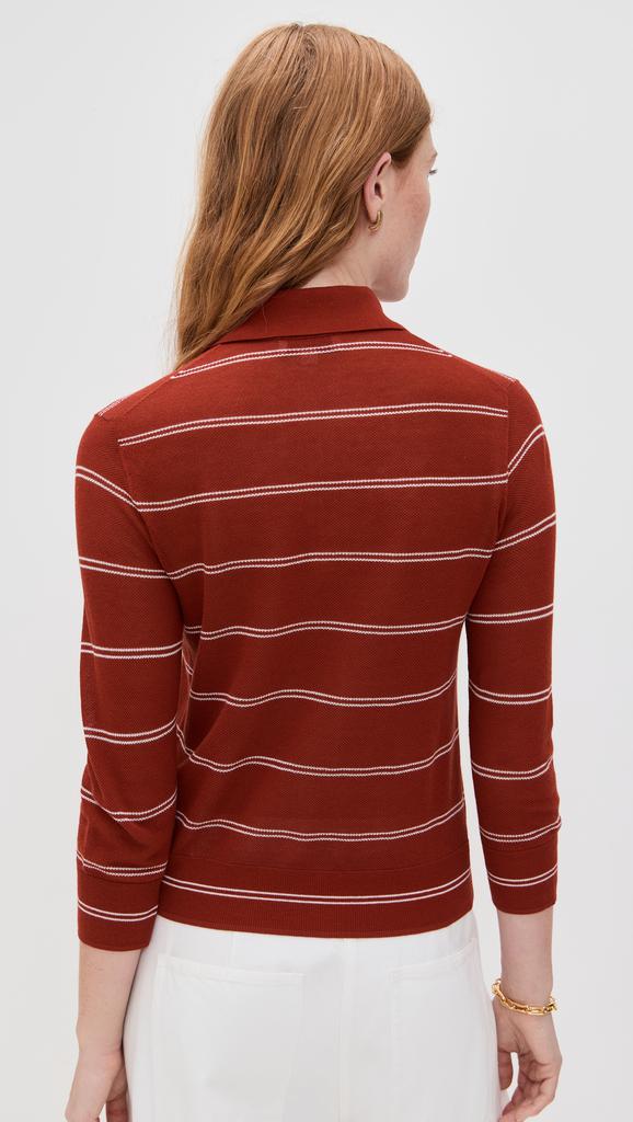 Vince Striped Pique Polo