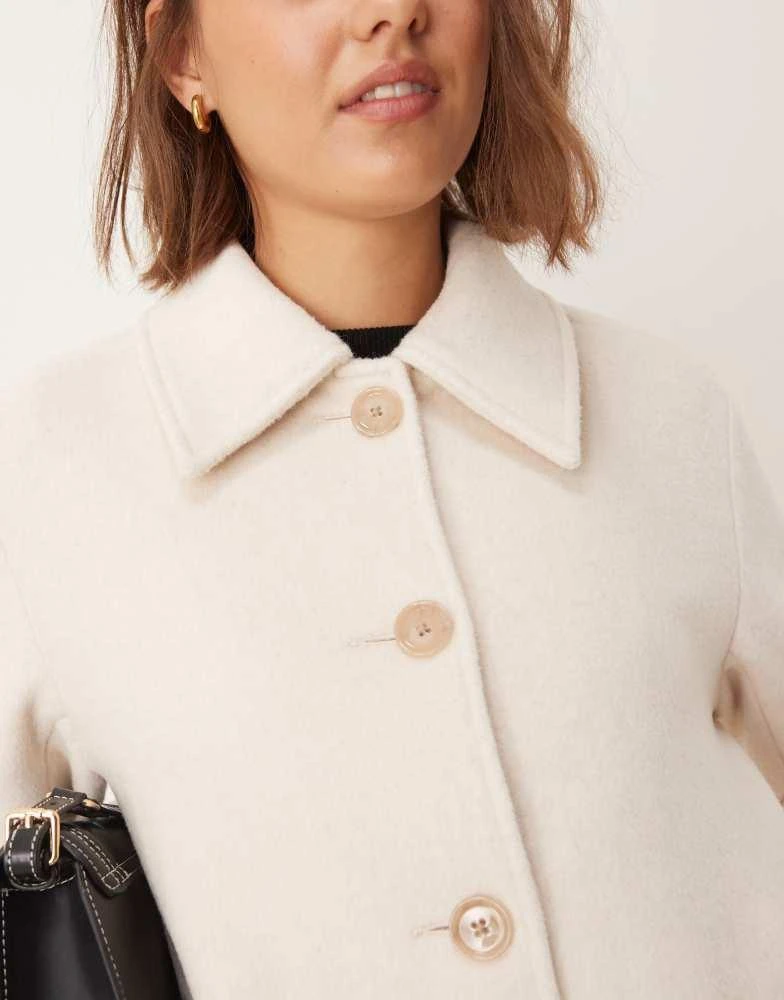 Abercrombie & Fitch Abercrombie & Fitch short wool coat in cream 4