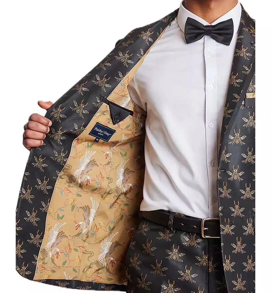 Paisley & Gray Men's Grosvenor Slim Fit Bee Print Tuxedo Jacket 4