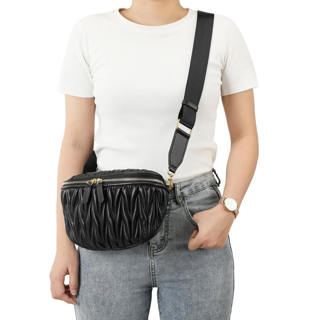 Tiffany & Fred Paris Tiffany & Fred Pleated & Quilted Sheepskin Leather Fanny Bag & Belt Bag 4