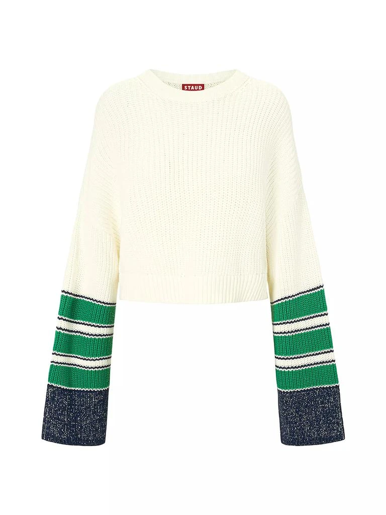 Staud Cliff Striped Cotton-Blend Sweater 1