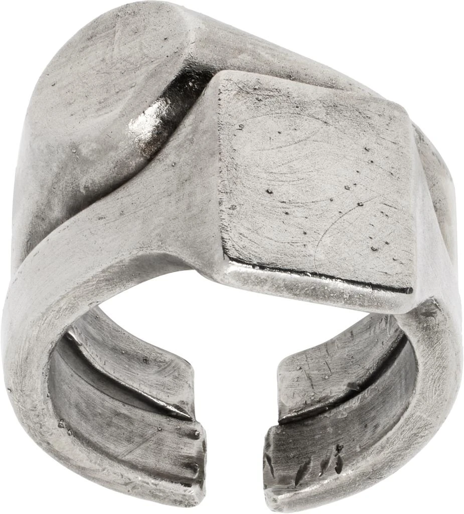Title of Work Silver Double Stacked Large Signet Ring 1
