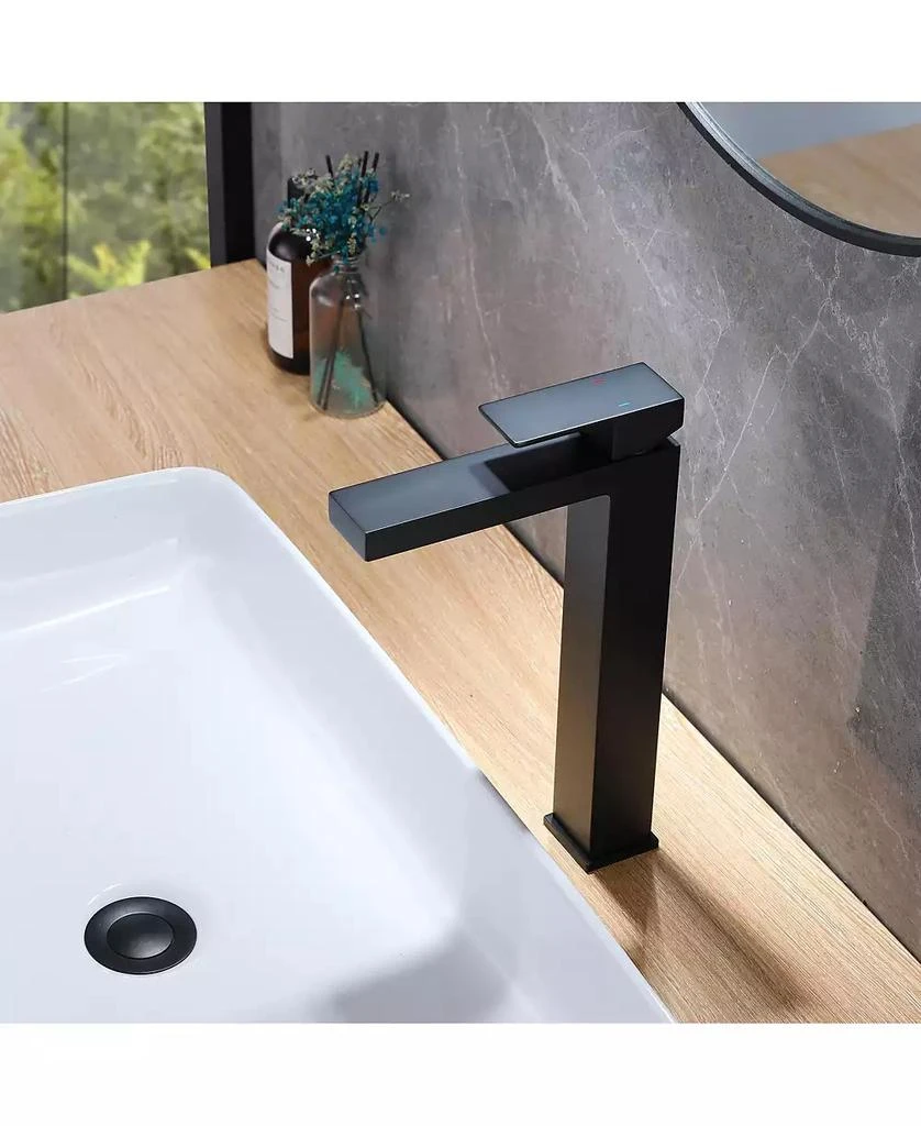 Greenspring Single Hole Single Handle Bathroom Vessel Sink Faucet With Supply Hose 4