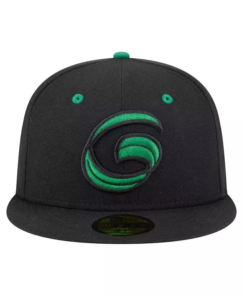 New Era Men's Black Greensboro Grasshoppers Authentic Collection 59FIFTY Fitted Hat 2