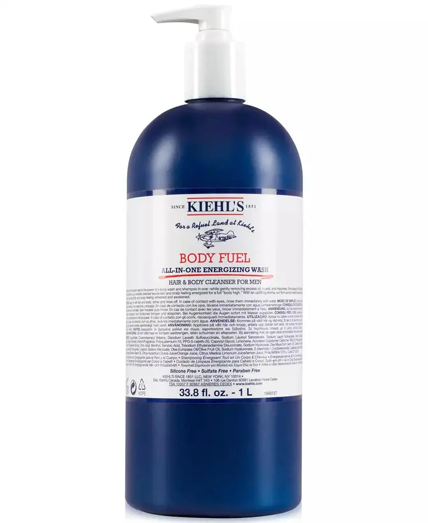 Kiehl's Body Fuel All-In-One Energizing Wash, 33.8 fl. oz.