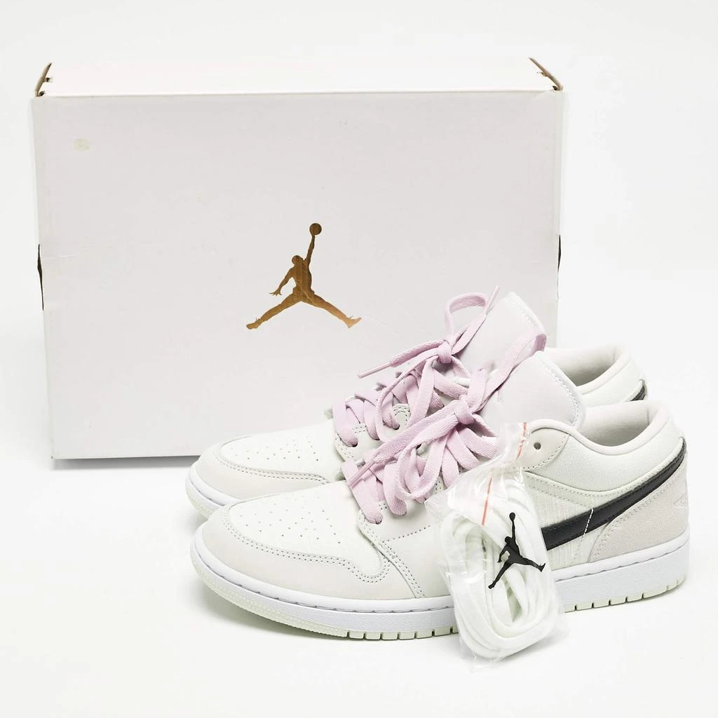 Jordan Air Jordans Green Nubuck Leather and Canvas Jordan 1 Low SE Barely Green Sneakers Size 42 9