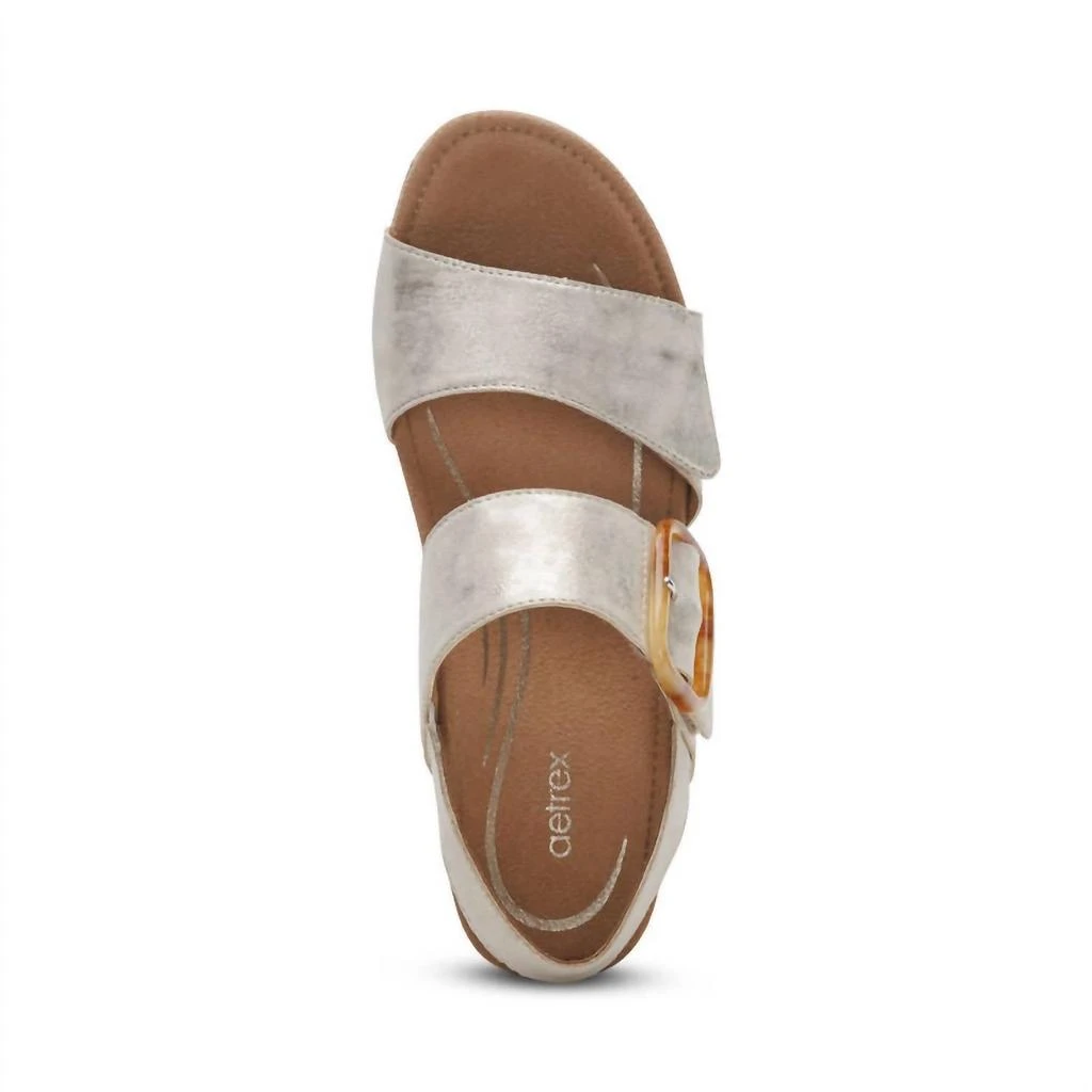 Aetrex Women's Ashley Arch Support Wedge In Champagne 4