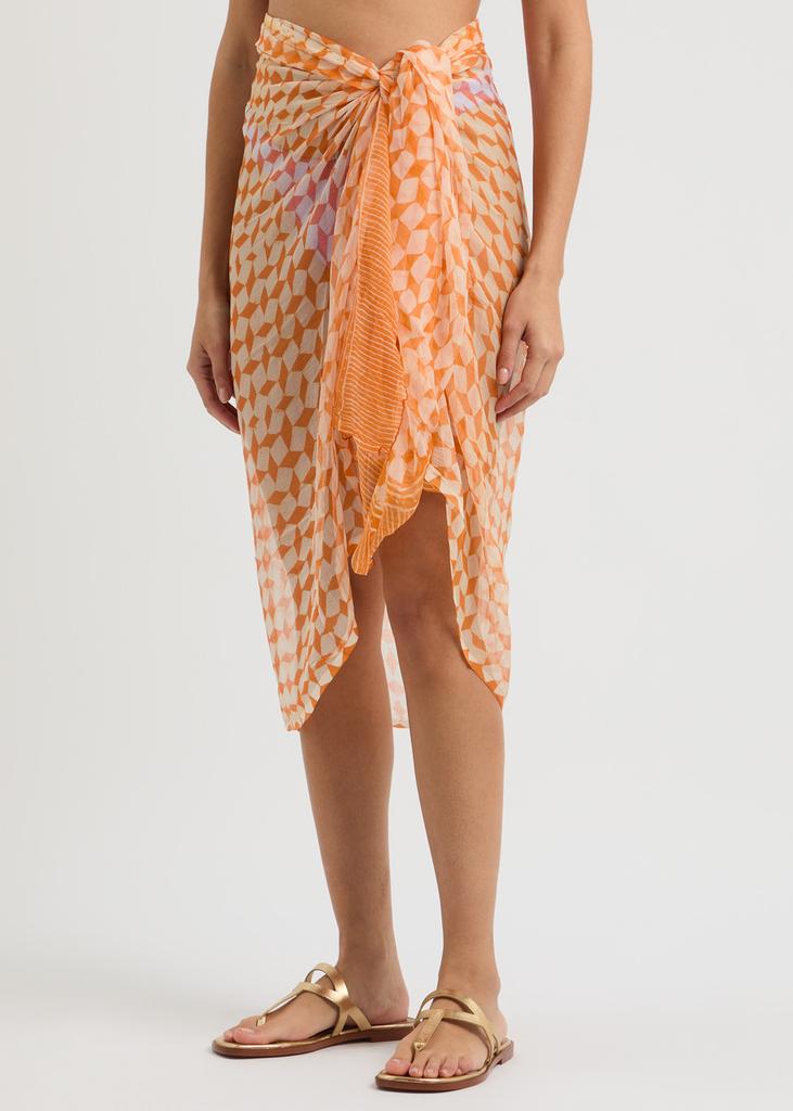 CLOE CASSANDRO Printed silk-georgette sarong