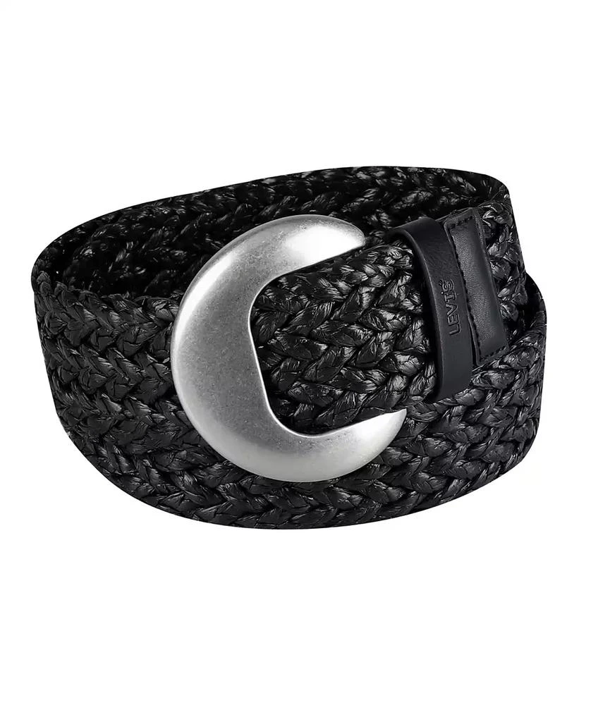 Levi's Women's Fully Adjustable Raffia Belt with Statement Buckle 1