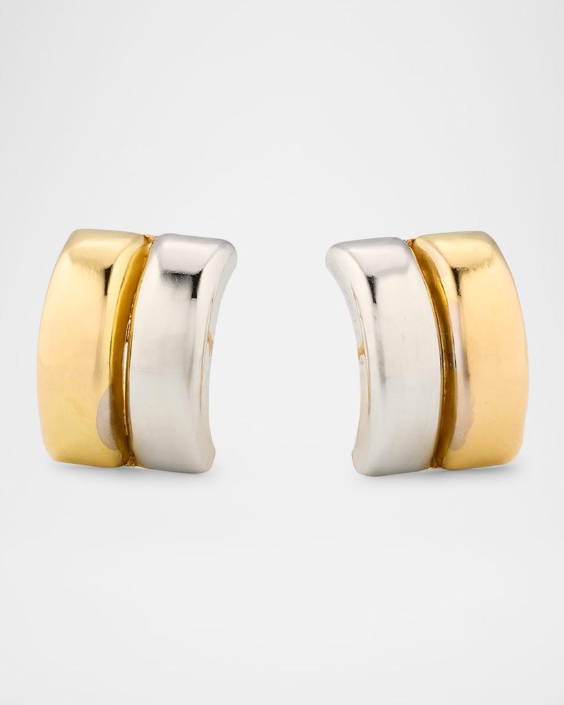 POPPY FINCH 18K Bi-Color Gold Baby Huggie Earrings