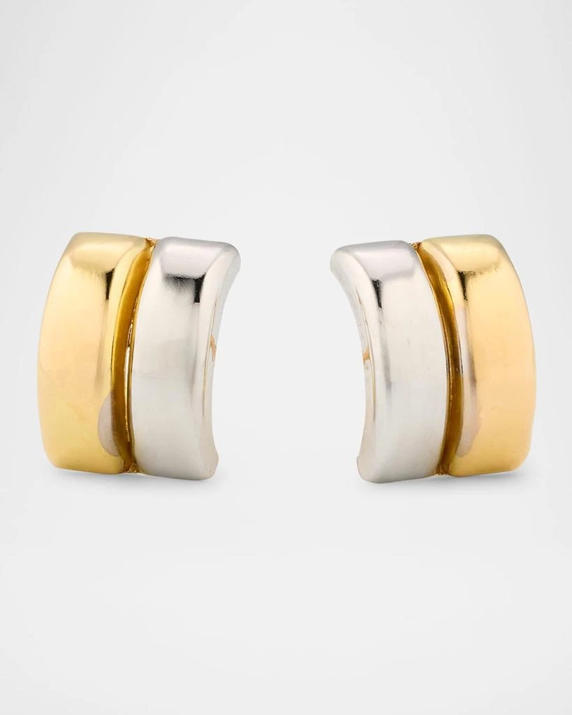 POPPY FINCH 18K Bi-Color Gold Baby Huggie Earrings 1