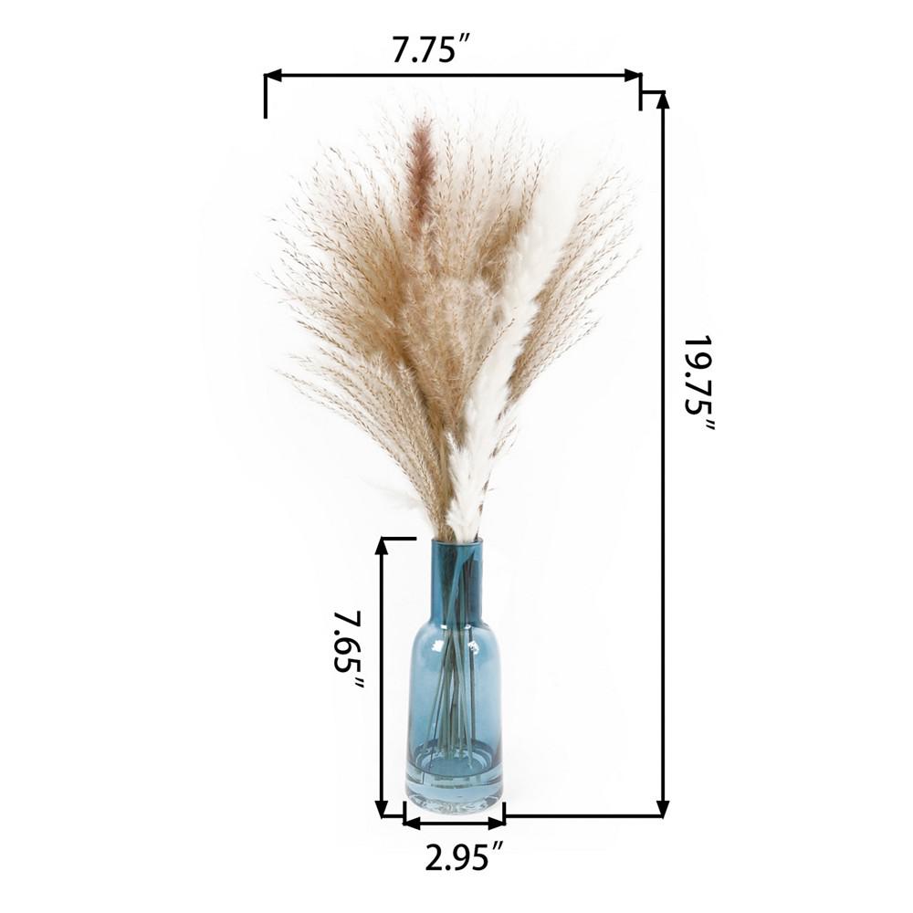 Flora Bunda 19.75" H Pampas Grass Mix in 7.65" H Glass with Fake Water
