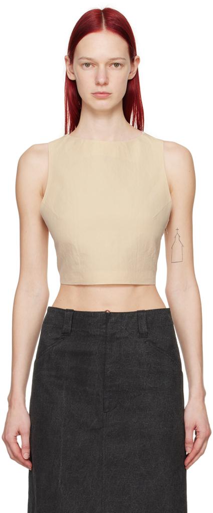 Shop Gray Super Fine Wool High Gauge Rib Knit Bandeau Top on Sale