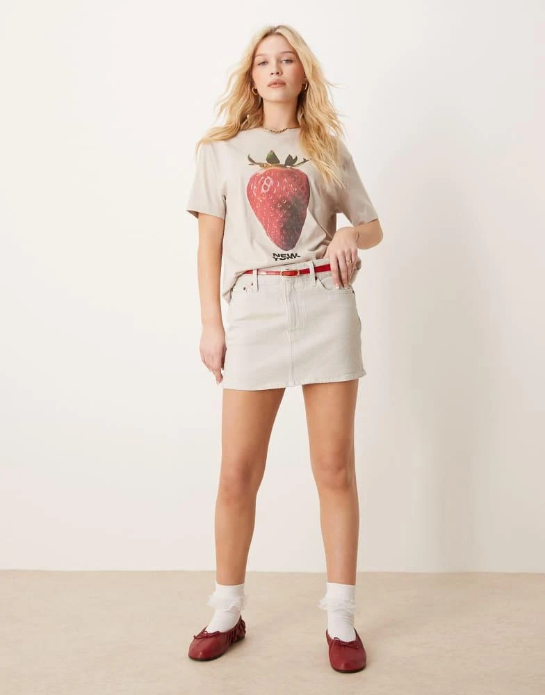 Abercrombie & Fitch Abercrombie & Fitch denim mini skirt in light grey 1