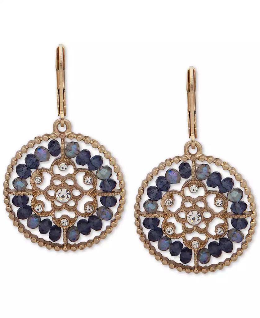 Lonna & Lilly Gold-Tone Crystal & Bead Openwork Drop Earrings