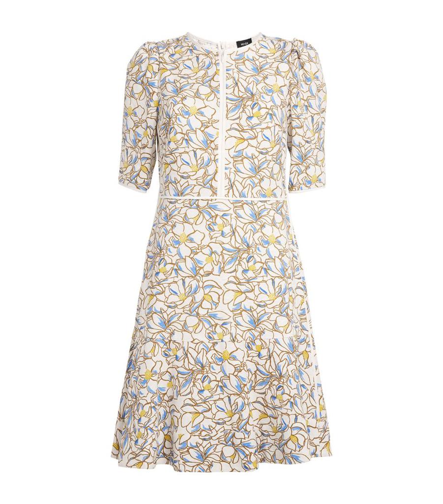 ME+EM Floral Jacquard Fit-And-Flare Dress