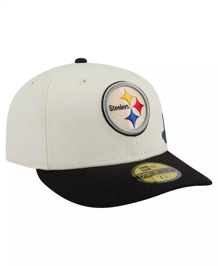 New Era Men's Cream/Black Pittsburgh Steelers Tonal Floral 59FIFTY Fitted Hat 4