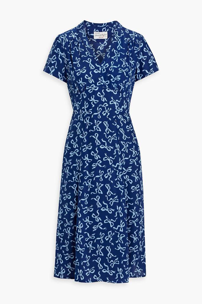 HVN Morgan printed silk dress
