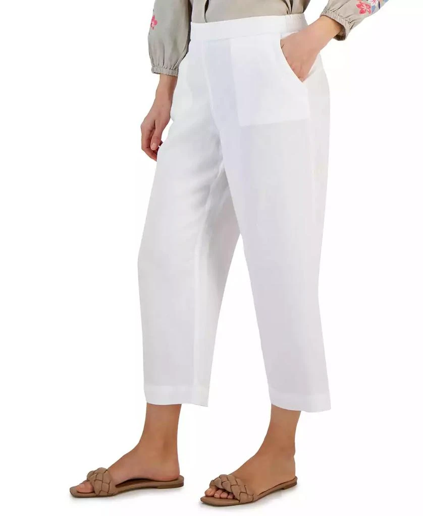 Charter Club Petite 100% Linen Pull-On Cropped Pants, Created for Macy's 2