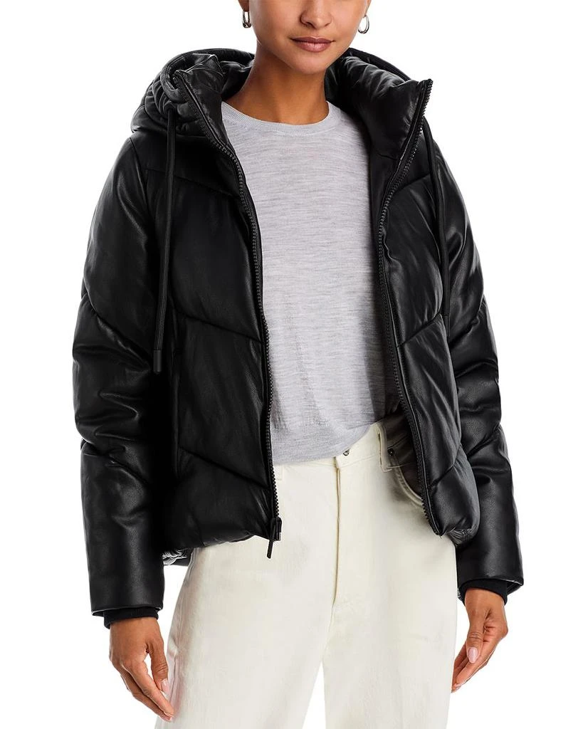 Andrew Marc Faux Leather Puffer Jacket 1