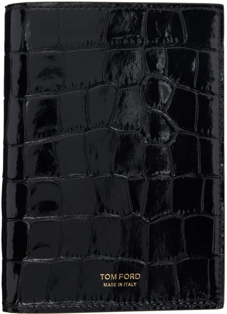 Tom Ford Black Shiny Croc T Line Passport Holder 1