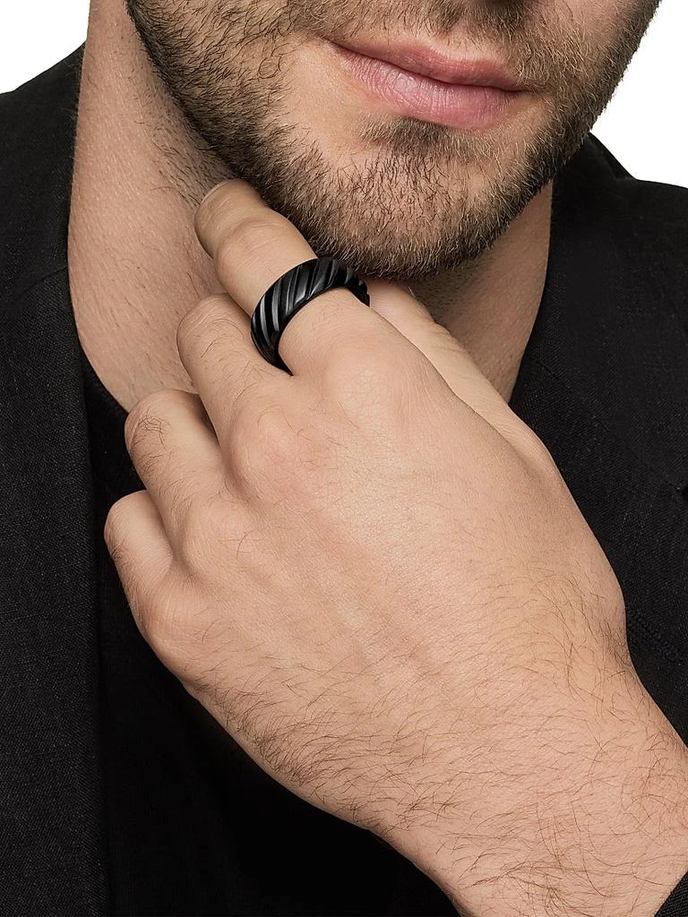 David Yurman Modern Cable Band Ring in Black Titanium, 9mm 7