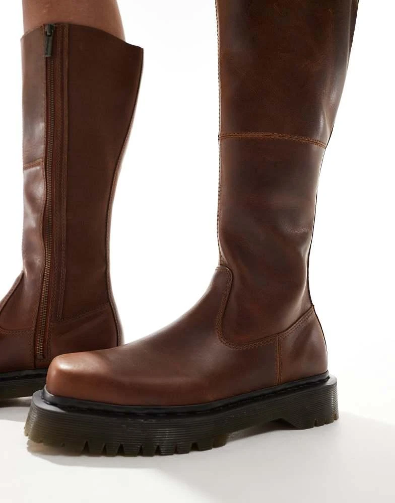 Dr. Martens Dr Martens Amaayah hi riding boots in tan leather 2