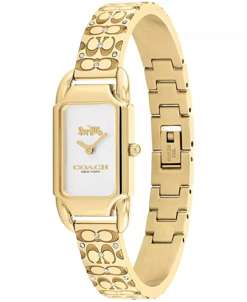 Coach Women's Cadie Signature C Gold-Tone Stainless Steel Bangle Watch, 28.5 x 17.5mm 3