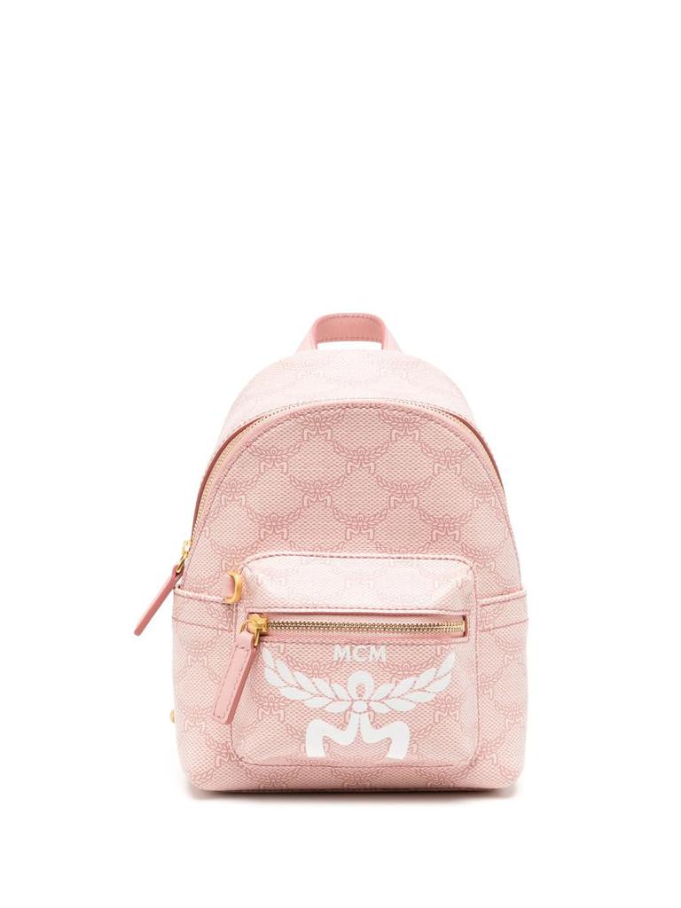MCM Stark Small Logo Zip Backpack - Backpacks - Free MCM Stark Small Logo Zip Backpack - Backpacks - Free