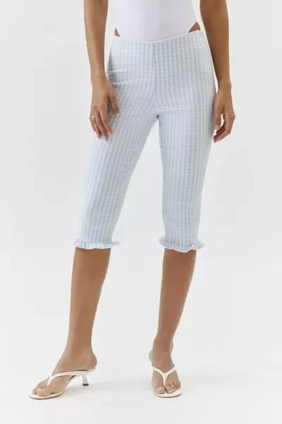 Urban Outfitters UO Elle Gingham Ruffle Capri Pant 3