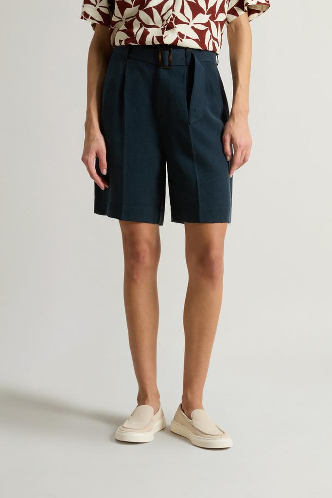 Woolrich Garment-Dyed Linen-Blend Bermuda Shorts - Women - Red