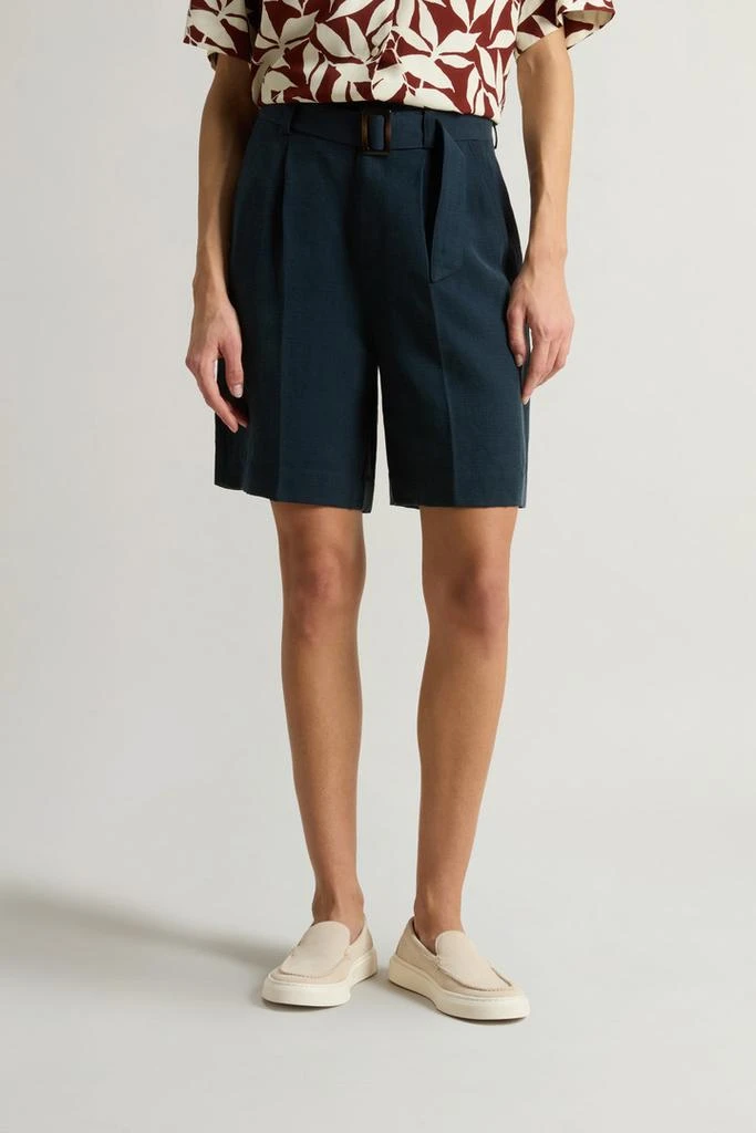 Woolrich Garment-Dyed Linen-Blend Bermuda Shorts - Women - Red 2