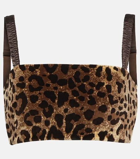 Dolce 
Gabbana Leopard-print velvet crop top 1
